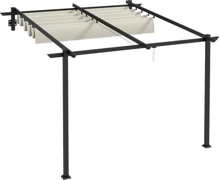 Outsunny Pergola mit einem ausziebaren Stoffdach (297 cm, 297 cm)