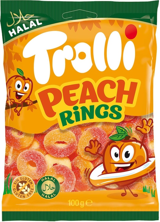 Actual product image Trolli Peach rings Halal (1 pcs., 100 g)