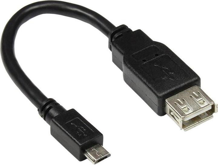 Image du produit Good Connections Câble adaptateur USB-OTG (On-the-go), Micro USB mâle type B vers USB femelle type A 2.0, noir (0.10 m, USB 2.0)