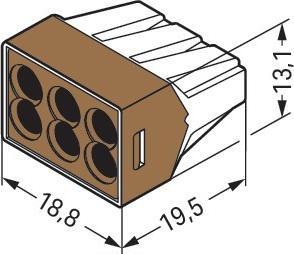 Produktbild Wago 773-606 Verbindungsdosenklemme fÃ¼r eindrÃ¤htige Leiter bis 4qmm, 6-Leiter Kl