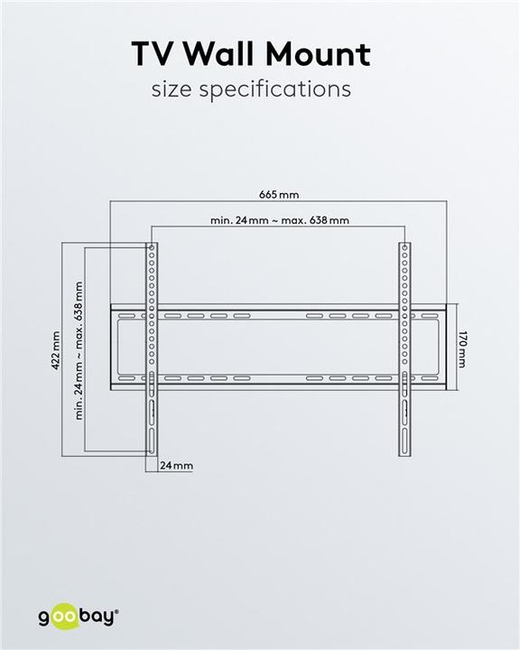Image du produit Goobay Fixe de base (Mur, 35 kg, 37")