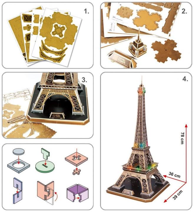 Immagine prodotto Cubicfun PUZZLE 3D Torre Eiffel (La luce) (84 pezzi)