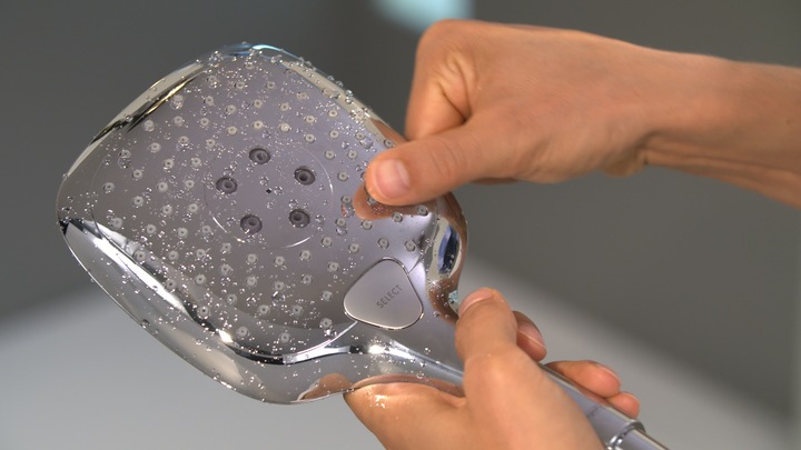 Produktbild hansgrohe HG Handbr RAINDANCE SELECT E 150 3jet DN 15, EcoSmart Version chrom (3 Strahlarten, 9 l/min)