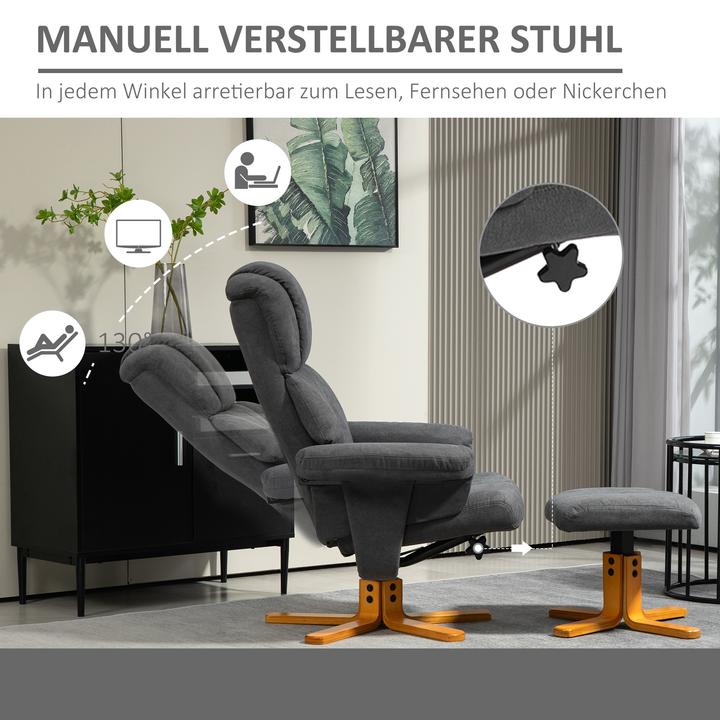 Produktbild Homcom Relaxsessel Polyester,Schaumstoff Dunkelgrau