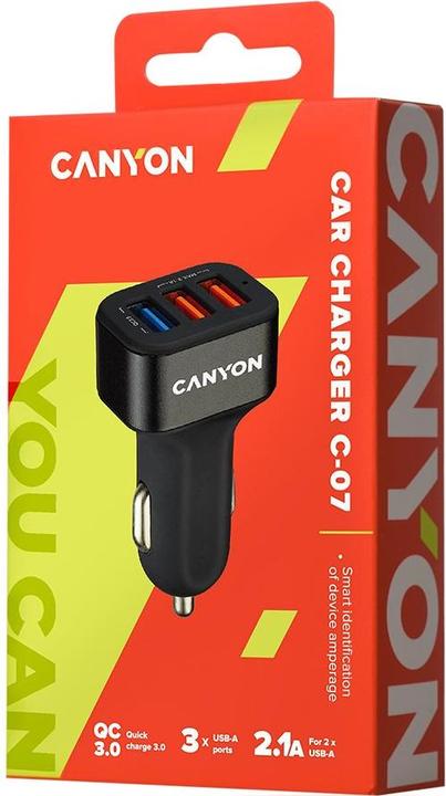 Produktbild Canyon KFZ-Ladegerät 3Port,3xUSB-A QuickCharge