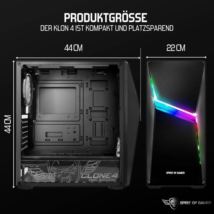 Produktbild Spirit Of Gamer Boitier ATX 8902RA CLONE 4 (ATX, mATX, Mini-ITX)