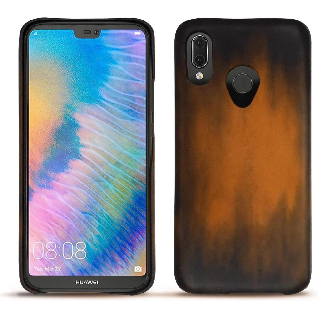 Noreve Lederschutzhülle (Huawei P20 Lite), Smartphone Hülle, Braun