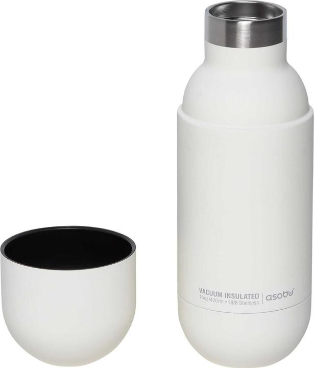 Image du produit Asobu ORB - Bouteille isolante en acier inoxydable avec gobelet blanc (0.46 l)