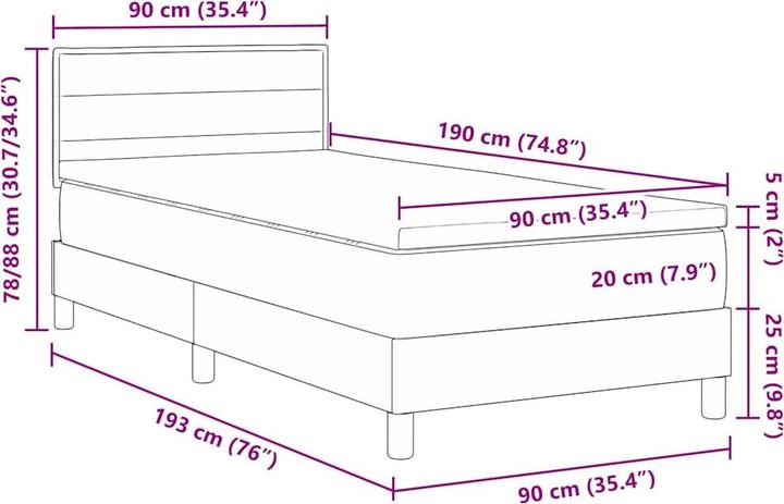 Produktbild vidaXL Bettmatratze (90 x 190 cm)