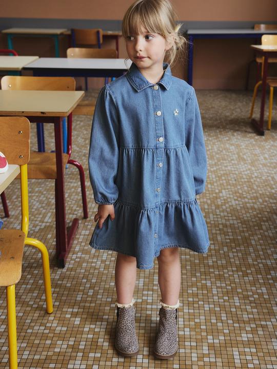 Actual product image Vertbaudet Mädchen Kleid aus Light-Denim (140)