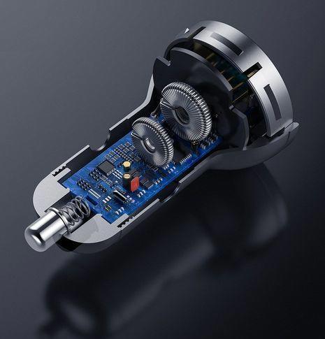 Produktbild Baseus Digital Display Dual USB 4.8A Car Charger 24W Silver