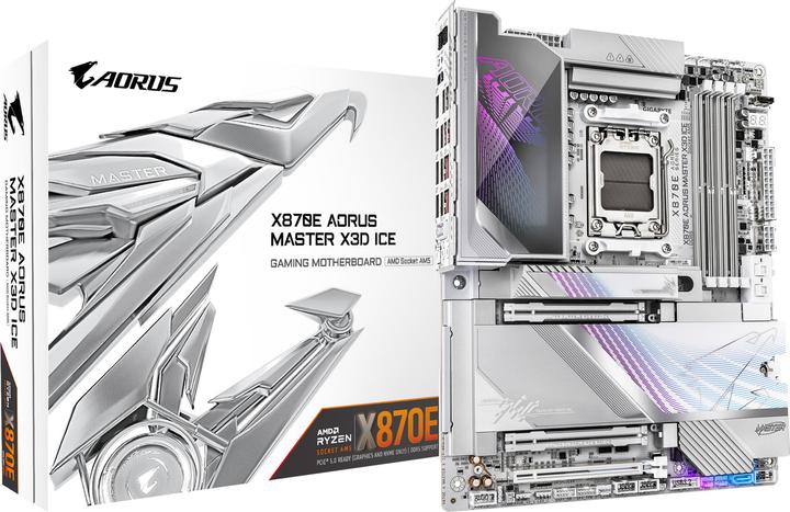 Actual product image Gigabyte X870E AORUS MASTER X ICE (X870,AM5,ATX,DDR5) (AM5, AMD X870E, ATX)