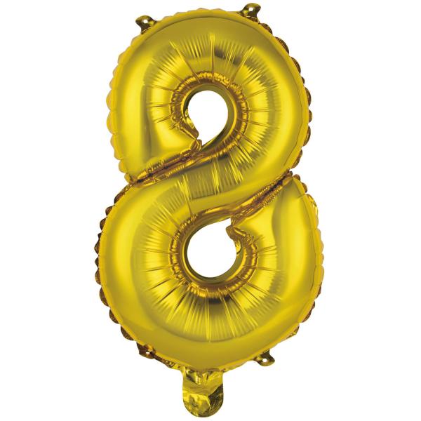 Amscan Folienballon Mini Zahl 8 gold