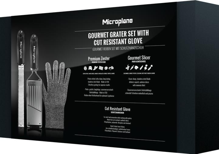Produktbild Microplane Gourmet Raspel Set mit Schutzhandschuh