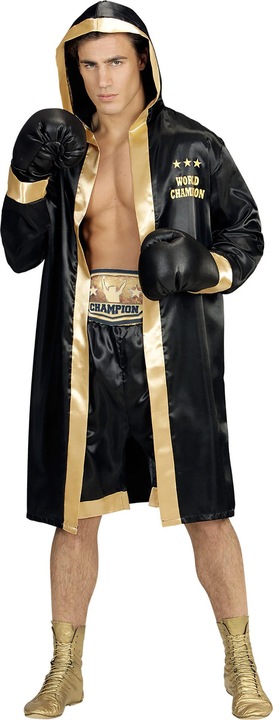 Produktbild Widmann BOXER WORLD CHAMPION (Boxermantel mit Kapuze, Shorts, Gürtel, Boxhandschuhe), XL (XL)