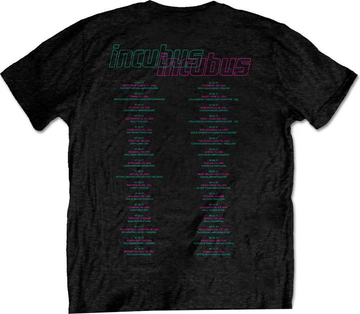 Actual product image Incubus Unisex Adult 17 Tour Back Print Cotton T-Shirt (L)