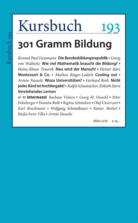 Kursbuch 193 (German, Peter Nassehi Felixberger, 2018)
