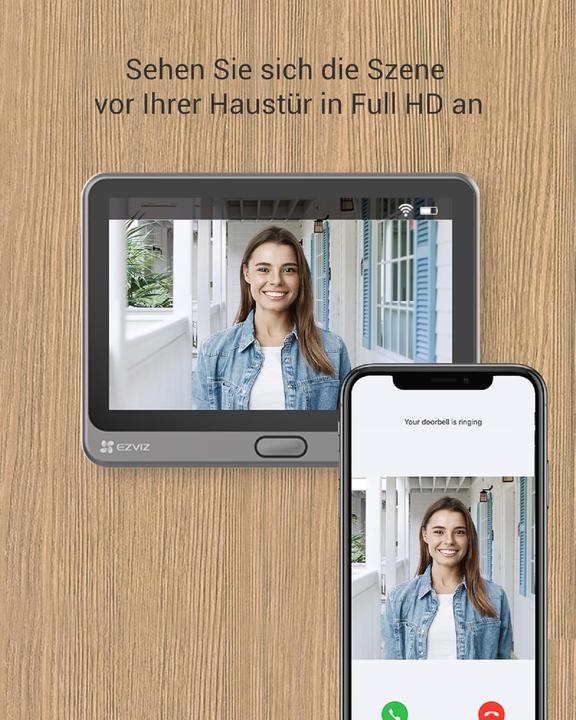 Image du produit EZVIZ Espion de porte WLAN CP4 et kit de caméra intérieure CP1 (Sans fil)