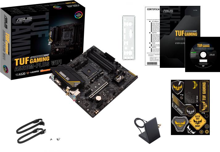 Produktbild ASUS TUF GAMING A520M-PLUS WIFI (AM4, AMD A520, mATX)