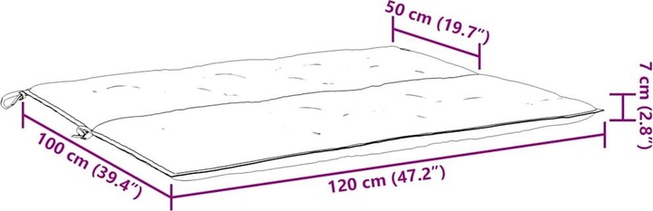Actual product image VidaXL Henryk (120 x 50 x 7 cm)