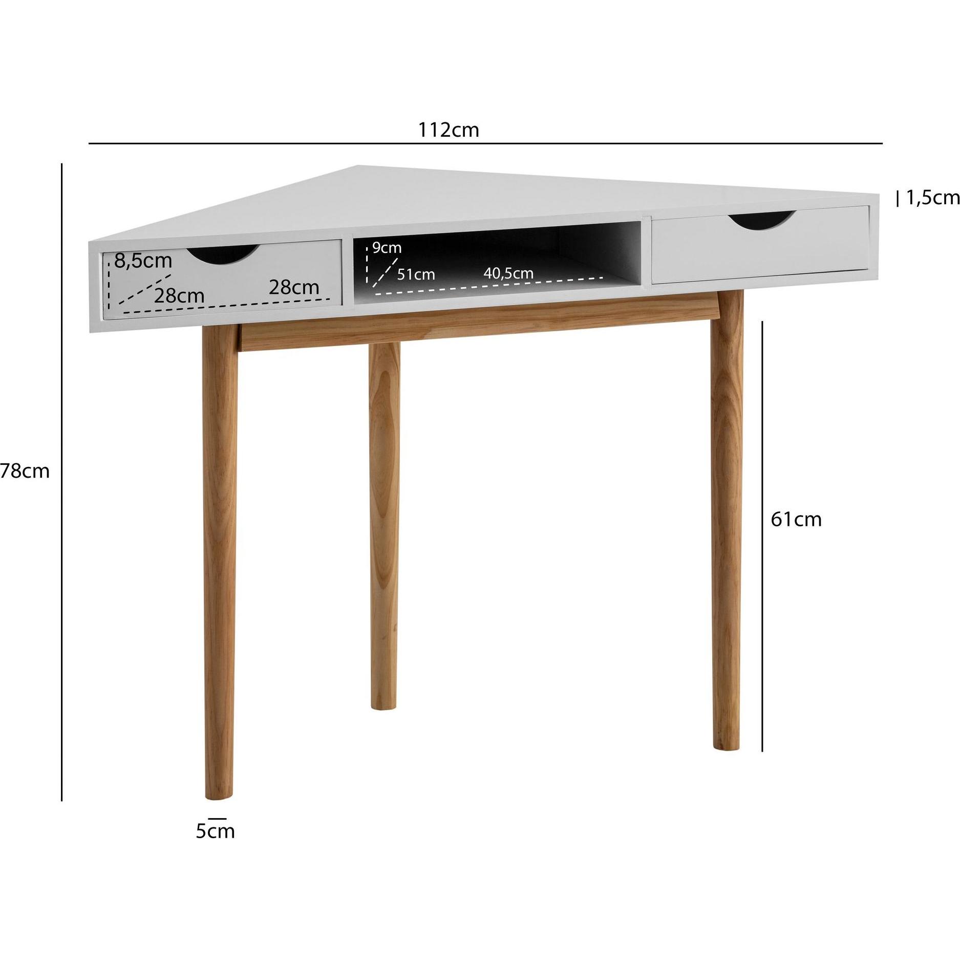 Thumbnail - FineBuy, Schreibtisch, Eckschreibtisch Schreibtisch 80 cm Weiss Schubladen Tisch Platzsparend (80 x 80 x 78 cm)