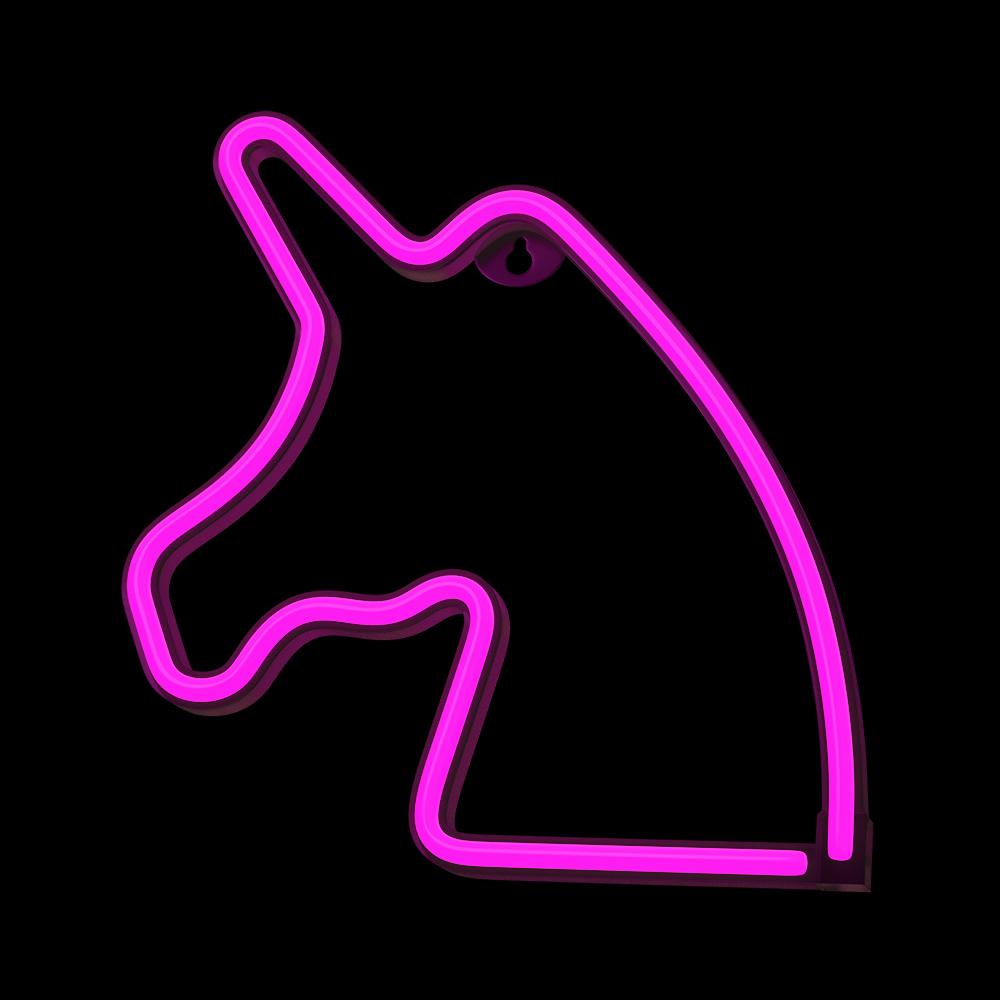 Thumbnail - Forever Light, Taschenlampe, Neon LED Licht UNICORN rosa Fledermaus + USB FLNEO1 (2 cm)