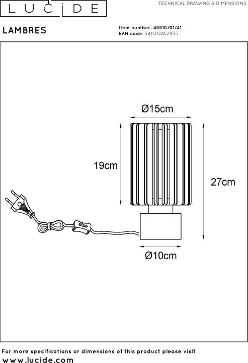 Image du produit Lucide Lambres (E27)