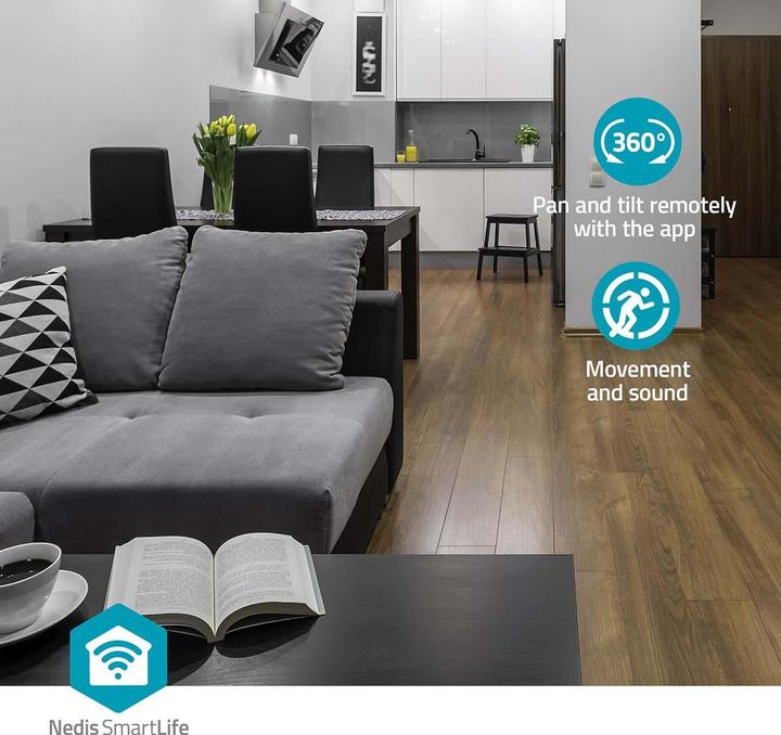 Immagine prodotto Nedis WIFICI21CGY SmartLife Vnitřní Camera | Wi-Fi | Full HD 1080p | Náklon | (1920 x 1080 Pixels)