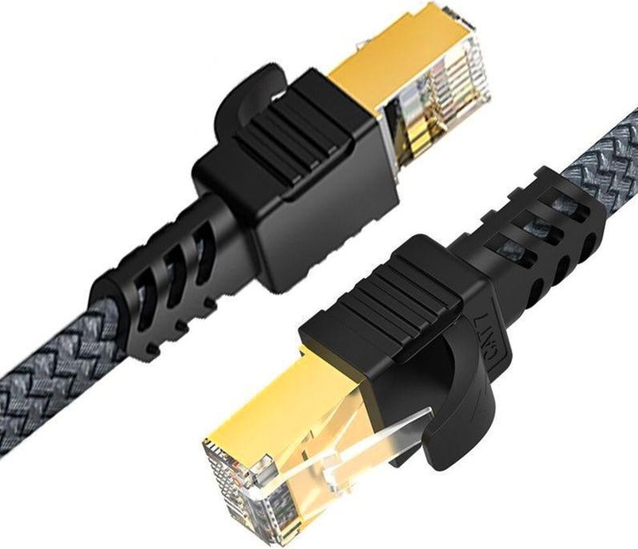 Actual product image Hermex Network cable Flat cable Ethernet LAN cable RJ45 Cat. 7 (U/UTP, CAT7, 8 m)