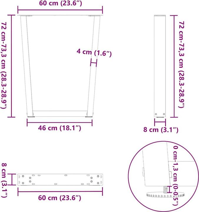 Immagine prodotto vidaXL Esstischbein