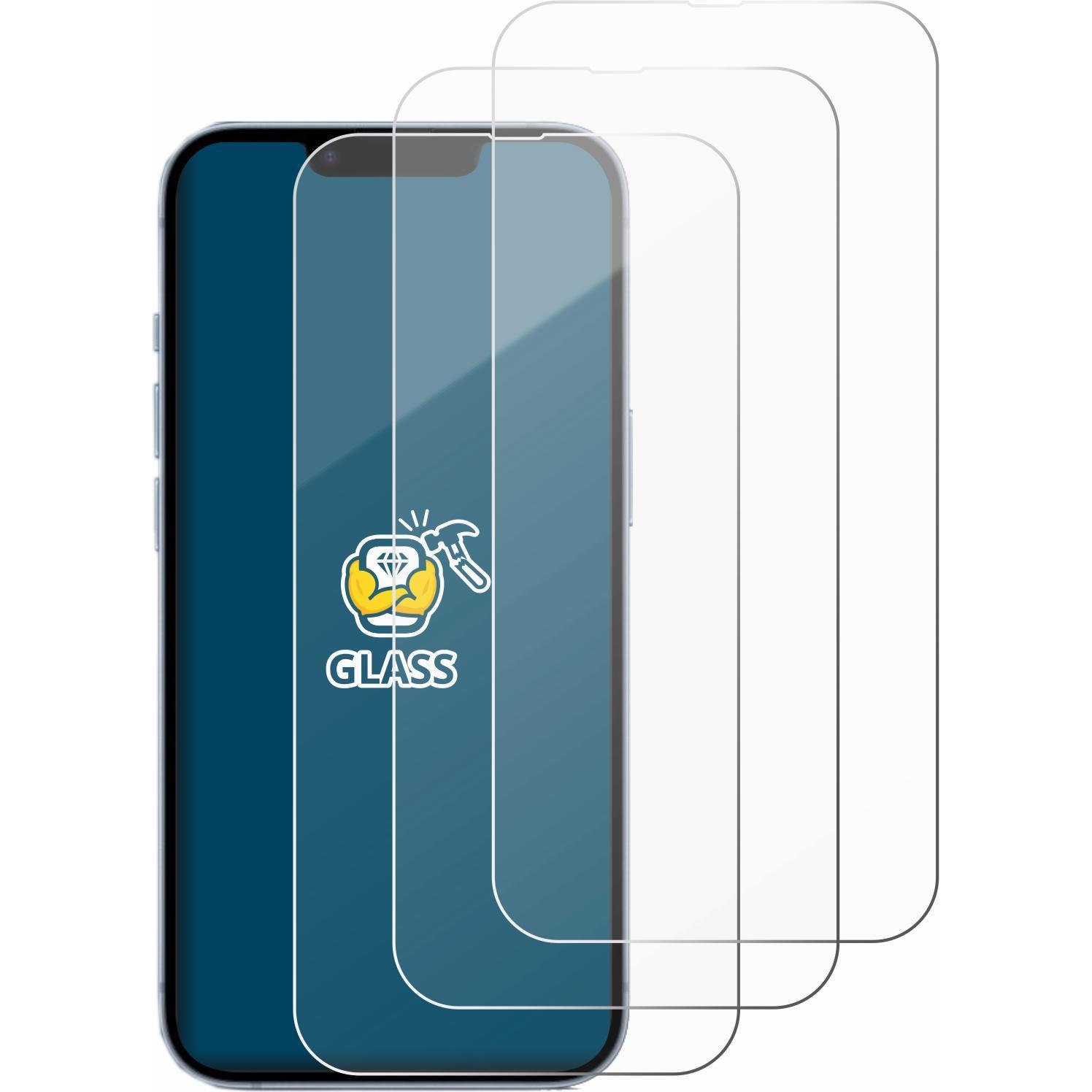 Thumbnail - BROTECT Panzerglas Hartglas Displayschutz (3 Stück, Apple iPhone 14), Smartphone Schutzfolie, Transparent
