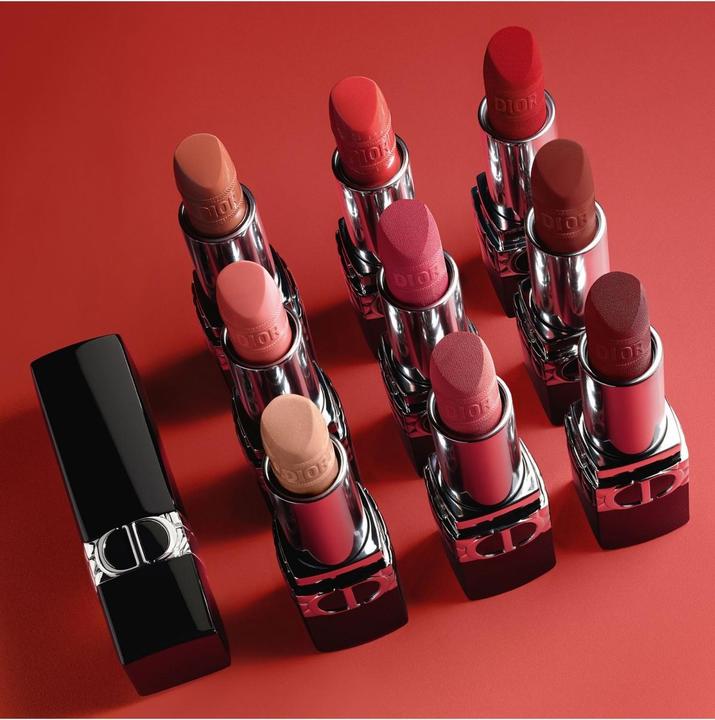 Actual product image Dior Velvet Finish Refillable Lipstick (999 Velvet Finish)