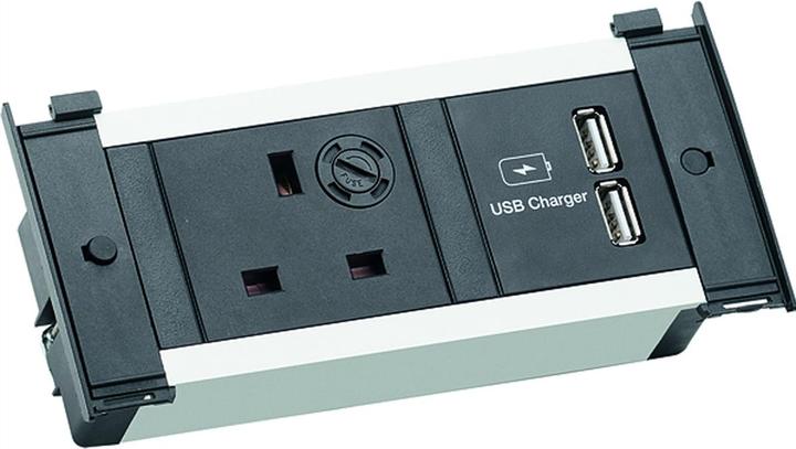 Bachmann KAPSA XS 1xUK 1xUSB Charger Strom 0,2m GST18 (1 x, BS 1363, CEE 7/3)