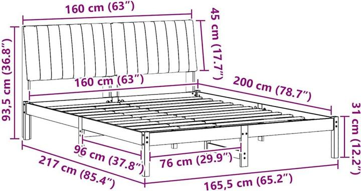 Image du produit vidaXL Modernes Bett (160 x 200 cm)