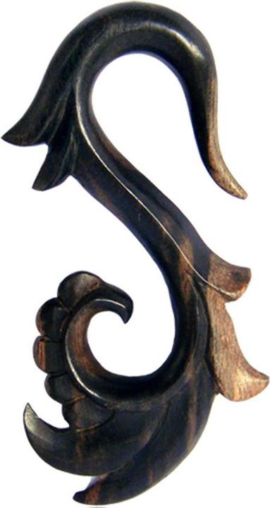 Produktbild Star Piercing Ohrgewicht Spirale Schwan aus Arang Holz (ohne Messing, Organisch)
