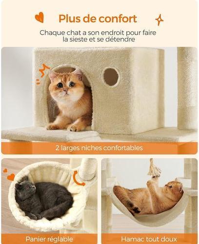 Immagine prodotto Feandrea Graffiatoio (206 cm, Beige, Beige sabbia)