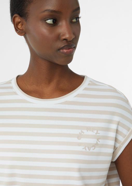 Immagine prodotto Comma T-Shirt Gestreiftes T-Shirt mit verlegter Seitennaht und Printdetail (38)