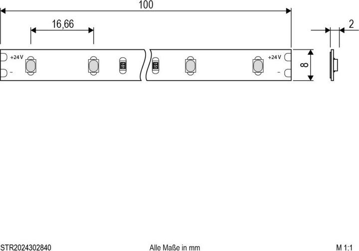 Productafbeelding EVN STR2024302840 LEDRipsRol 5m 24V IP20 4000K 24W (Warm wit, 500 cm, Interieur)