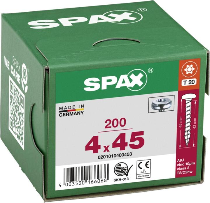 Actual product image Spax Halbrundkopf T-Star Plus T20 Vollgewinde Wirox (200 Screws per piece, 4 x 45 mm)