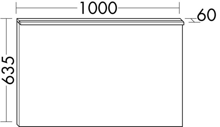 Actual product image burgbad Eqio miroir lumineux avec éclairage LED à poser, 1 interrupteur à droite, 1000x60x635mm (100 x 63.50 cm)