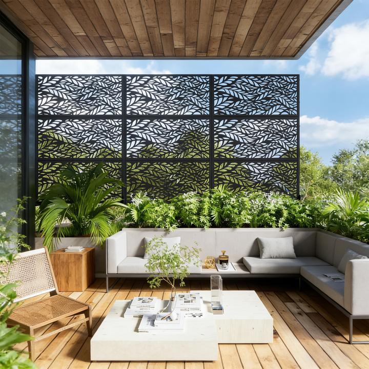 Actual product image Casa.Pro Trennwand And verzinkter Stahl 180x90 cm Schwarz (180 x 90 x 40 cm)