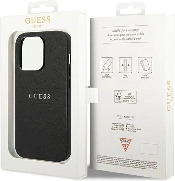 Immagine prodotto Guess Custodia in pelle PU Saffiano per Apple iPhone 14 Pro - nero (Apple iPhone 14 Pro)