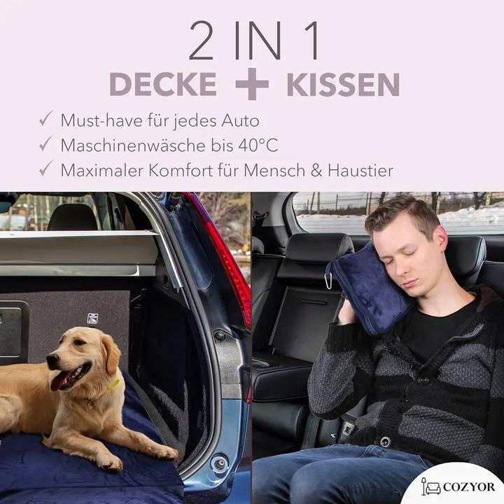 Immagine prodotto Cozyor Coperta da viaggio e cuscino da viaggio 2 in 1 per l'aereo (Cuscino per testa e collo)