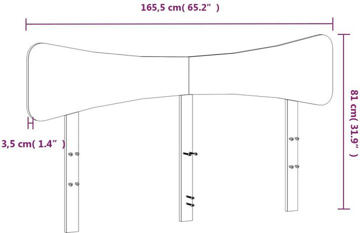 Image du produit vidaXL Kopfteil (165.50 x 3.50 x 81 cm)