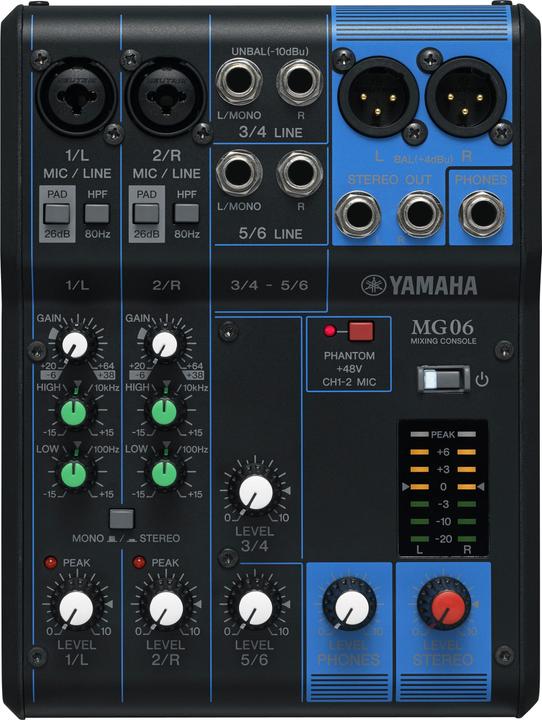 Yamaha Mischpult MG06 (Studio- und Livemixer)