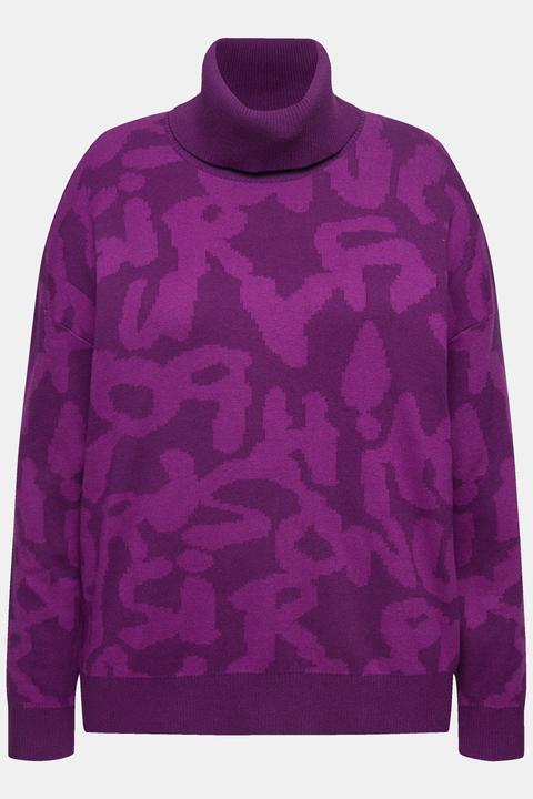 Produktbild Ulla Popken Pullover, Buchstaben, gerippter Rollkragen, Langarm (46, 48)