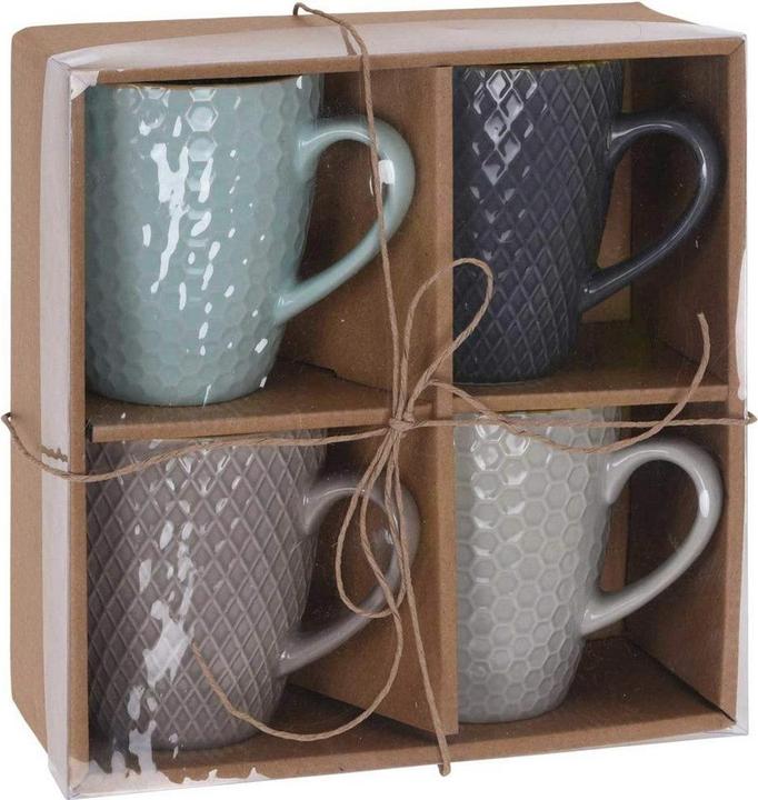 Actual product image Excellent Houseware Set of coffee cups good 300 ml Geometric (300 ml, 4 x)