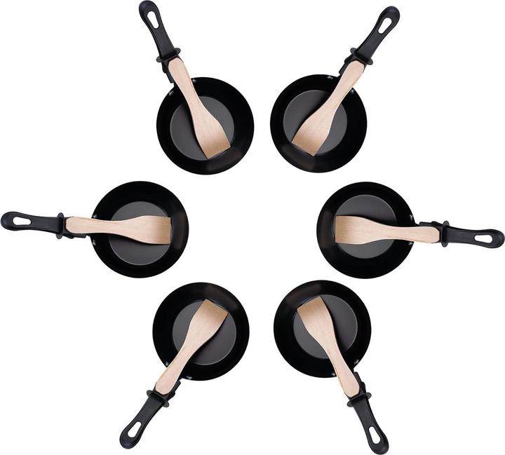 Produktbild KLAMER Raclette-Wok 1200 W – Raclette Grill mit 6 Wokpfännchen & 8 Raclettepfännchen, Antihaftb…