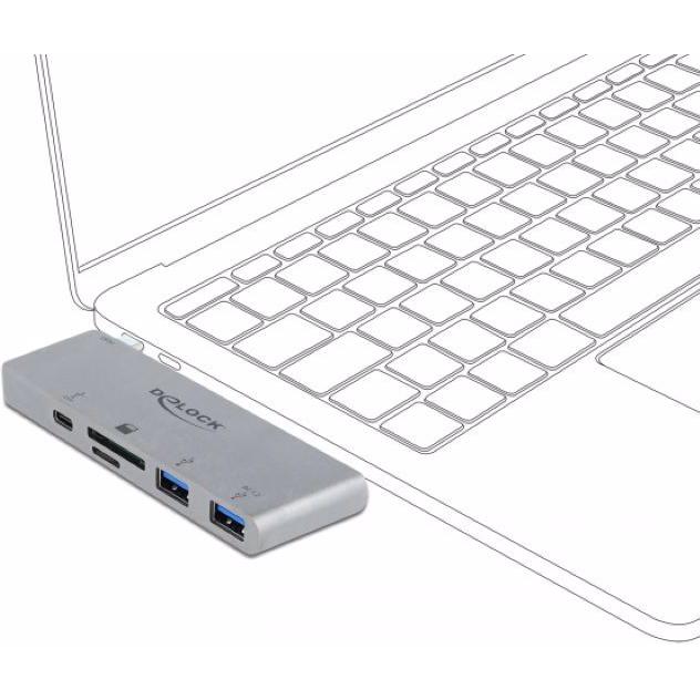 Thumbnail - Delock 64078 (USB-C, 5 Ports), Dockingstation + USB Hub, Grau
