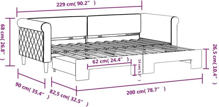 Actual product image vidaXL ausziehbares Tagesbett